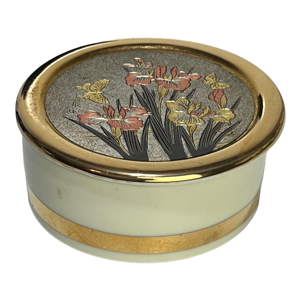 Vintage Art of Chokin Porcelain Covered‎ Trinket Box